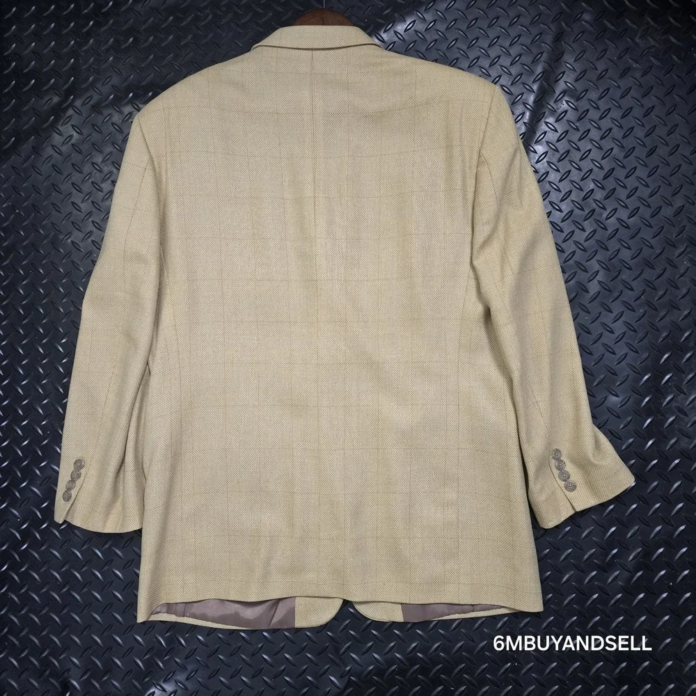 Jones New York‎ Silk Wool Blazer 44R Tan Sport Coat Classic Tailored Jacket